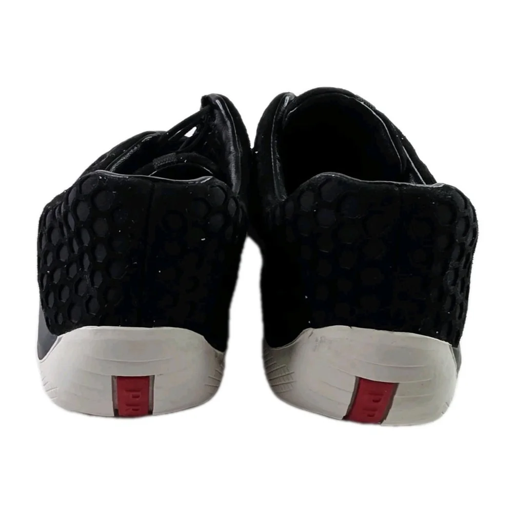 Prada Calzature Donna Black Seude Trainer Sneakers Woman's Size 36.5 - Picture 4 of 7